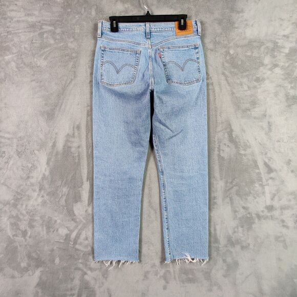 Levis Premium Jeans Women 29 Blue Wedgie Straight High Rise Denim Button Fly - Picture 2 of 8